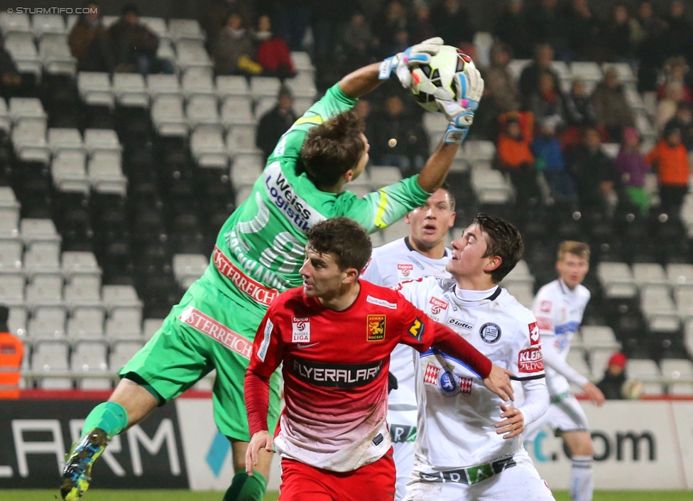 Admira Wacker - Sturm Graz
Oesterreichische Fussball Bundesliga, 17. Runde, FC Admira Wacker Moedling, Stadion Suedstadt Maria Enzersdorf, 29.11.2014. 

Foto zeigt Andreas Gruber (Sturm)
