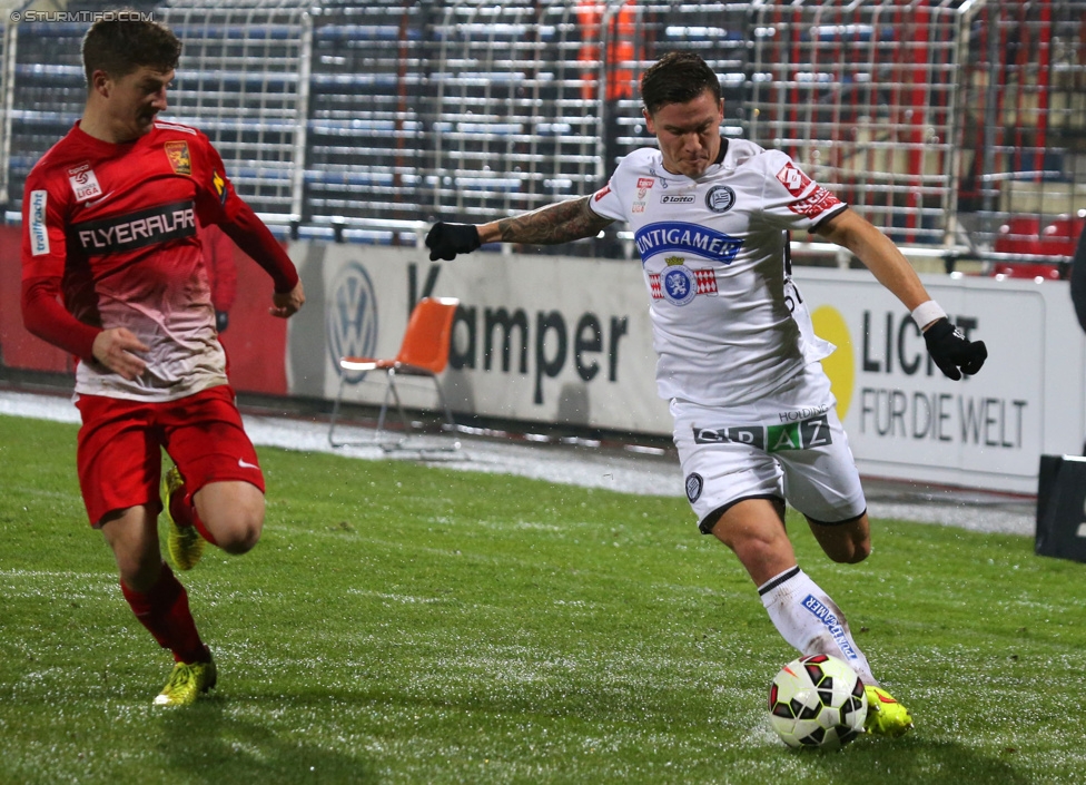 Admira Wacker - Sturm Graz
Oesterreichische Fussball Bundesliga, 17. Runde, FC Admira Wacker Moedling, Stadion Suedstadt Maria Enzersdorf, 29.11.2014. 

Foto zeigt Marko Stankovic (Sturm)
