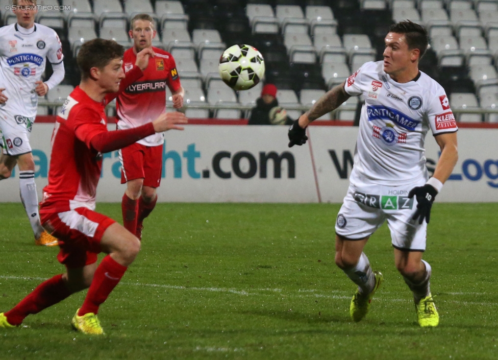 Admira Wacker - Sturm Graz
Oesterreichische Fussball Bundesliga, 17. Runde, FC Admira Wacker Moedling, Stadion Suedstadt Maria Enzersdorf, 29.11.2014. 

Foto zeigt Marko Stankovic (Sturm)
