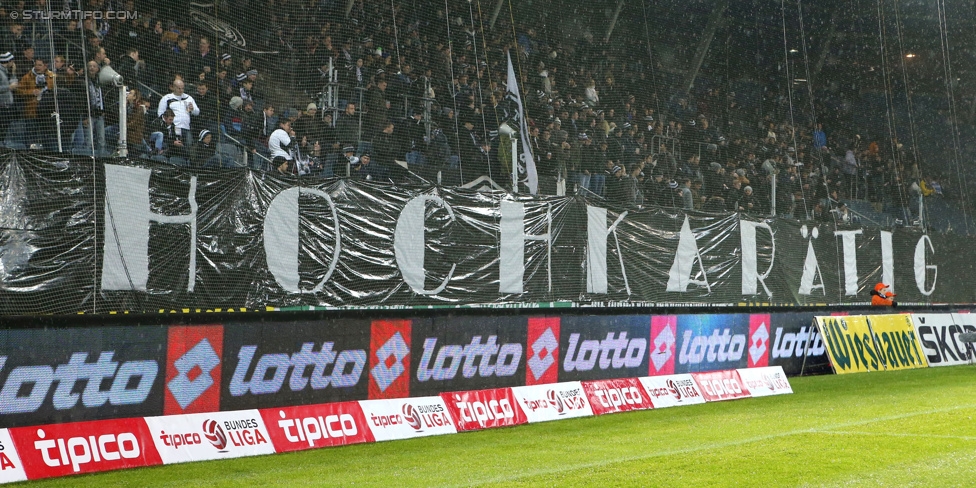 Sturm Graz - Ried
Oesterreichische Fussball Bundesliga, 18. Runde, SK Sturm Graz - SV Ried, Stadion Liebenau Graz, 06.12.2014. 

Foto zeigt Fans von Sturm mit einer Choreografie
