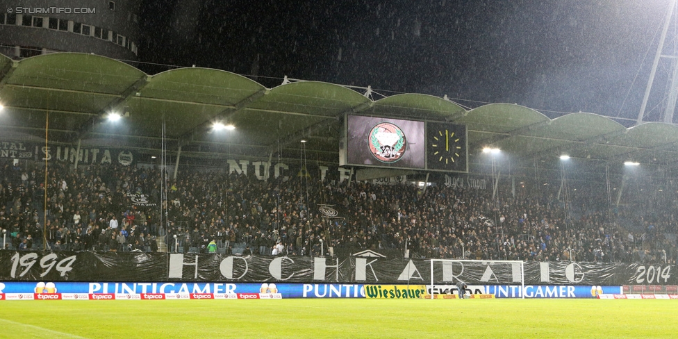 Sturm Graz - Ried
Oesterreichische Fussball Bundesliga, 18. Runde, SK Sturm Graz - SV Ried, Stadion Liebenau Graz, 06.12.2014. 

Foto zeigt Fans von Sturm mit einer Choreografie
