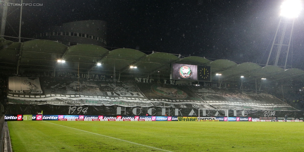 Sturm Graz - Ried
Oesterreichische Fussball Bundesliga, 18. Runde, SK Sturm Graz - SV Ried, Stadion Liebenau Graz, 06.12.2014. 

Foto zeigt Fans von Sturm mit einer Choreografie
