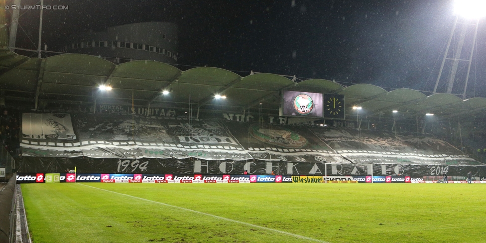 Sturm Graz - Ried
Oesterreichische Fussball Bundesliga, 18. Runde, SK Sturm Graz - SV Ried, Stadion Liebenau Graz, 06.12.2014. 

Foto zeigt Fans von Sturm mit einer Choreografie
