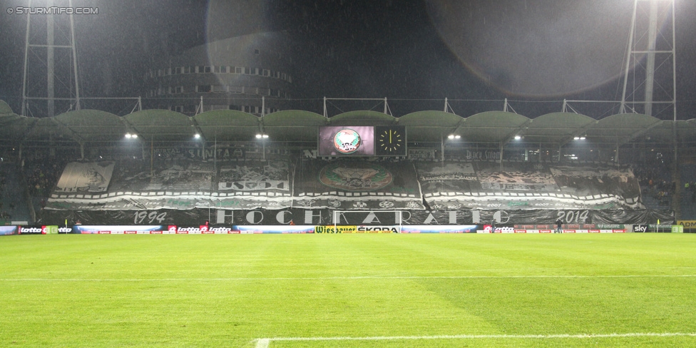 Sturm Graz - Ried
Oesterreichische Fussball Bundesliga, 18. Runde, SK Sturm Graz - SV Ried, Stadion Liebenau Graz, 06.12.2014. 

Foto zeigt Fans von Sturm mit einer Choreografie
