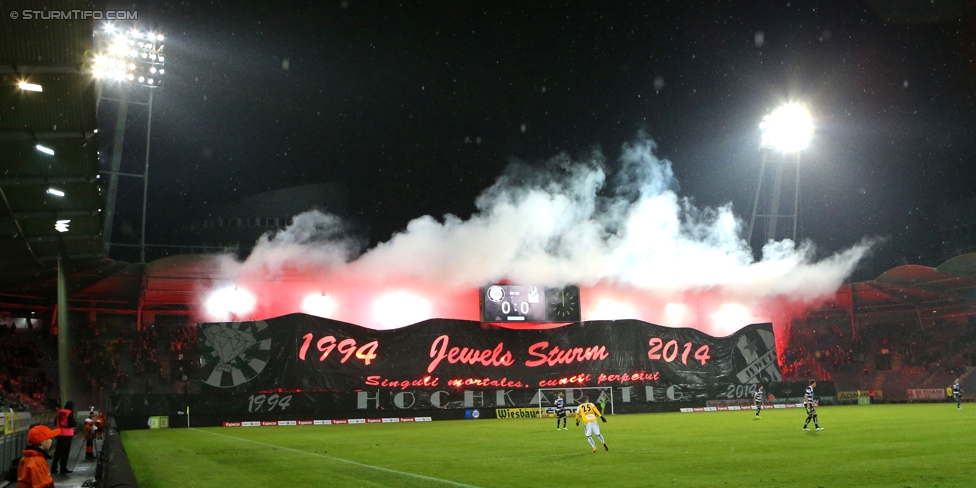 Sturm Graz - Ried
Oesterreichische Fussball Bundesliga, 18. Runde, SK Sturm Graz - SV Ried, Stadion Liebenau Graz, 06.12.2014. 

Foto zeigt Fans von Sturm mit einer Choreografie
