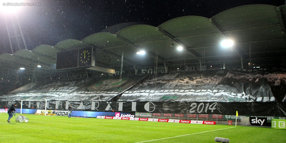 Sturm Graz - Ried
Oesterreichische Fussball Bundesliga, 18. Runde, SK Sturm Graz - SV Ried, Stadion Liebenau Graz, 06.12.2014. 

Foto zeigt Fans von Sturm mit einer Choreografie
