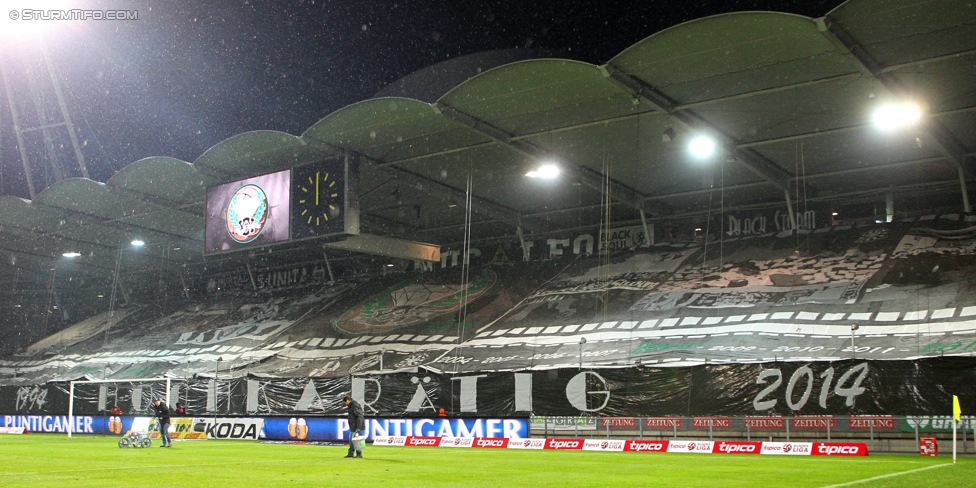 Sturm Graz - Ried
Oesterreichische Fussball Bundesliga, 18. Runde, SK Sturm Graz - SV Ried, Stadion Liebenau Graz, 06.12.2014. 

Foto zeigt Fans von Sturm mit einer Choreografie
