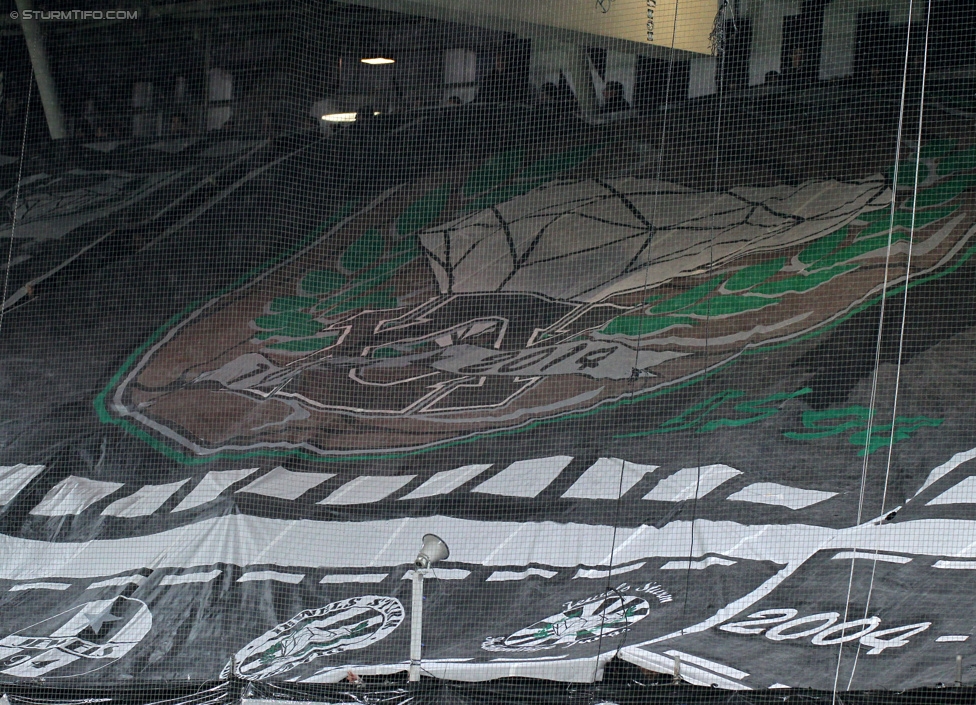 Sturm Graz - Ried
Oesterreichische Fussball Bundesliga, 18. Runde, SK Sturm Graz - SV Ried, Stadion Liebenau Graz, 06.12.2014. 

Foto zeigt Fans von Sturm mit einer Choreografie
