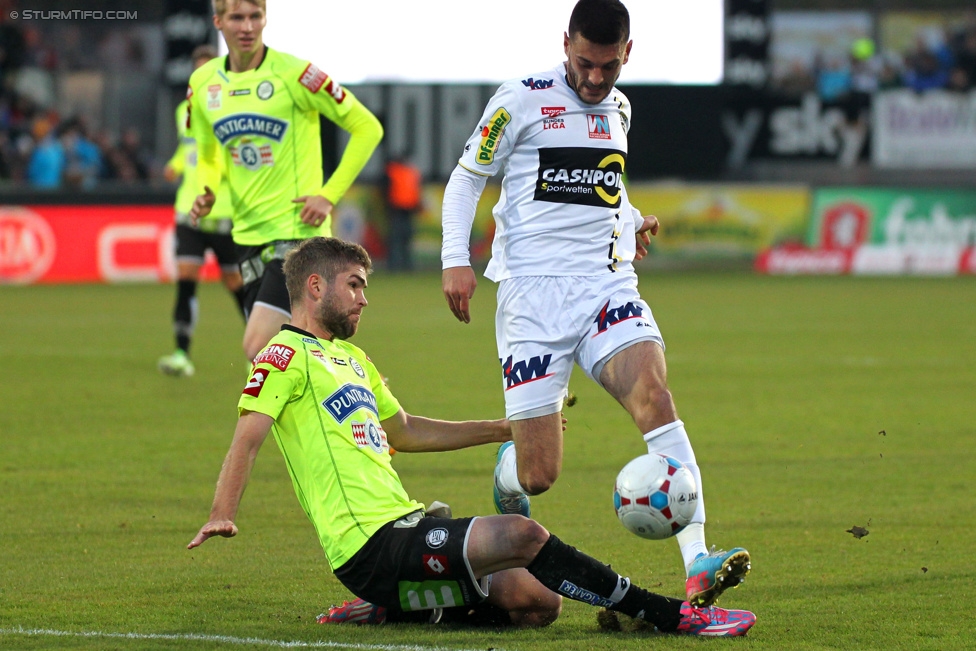 Altach - Sturm Graz
Oesterreichische Fussball Bundesliga, 19. Runde, SCR Altach - SK Sturm Graz, Stadion Schnabelholz Altach, 13.12.2014. 

Foto zeigt Tomislav Barbaric (Sturm) 
