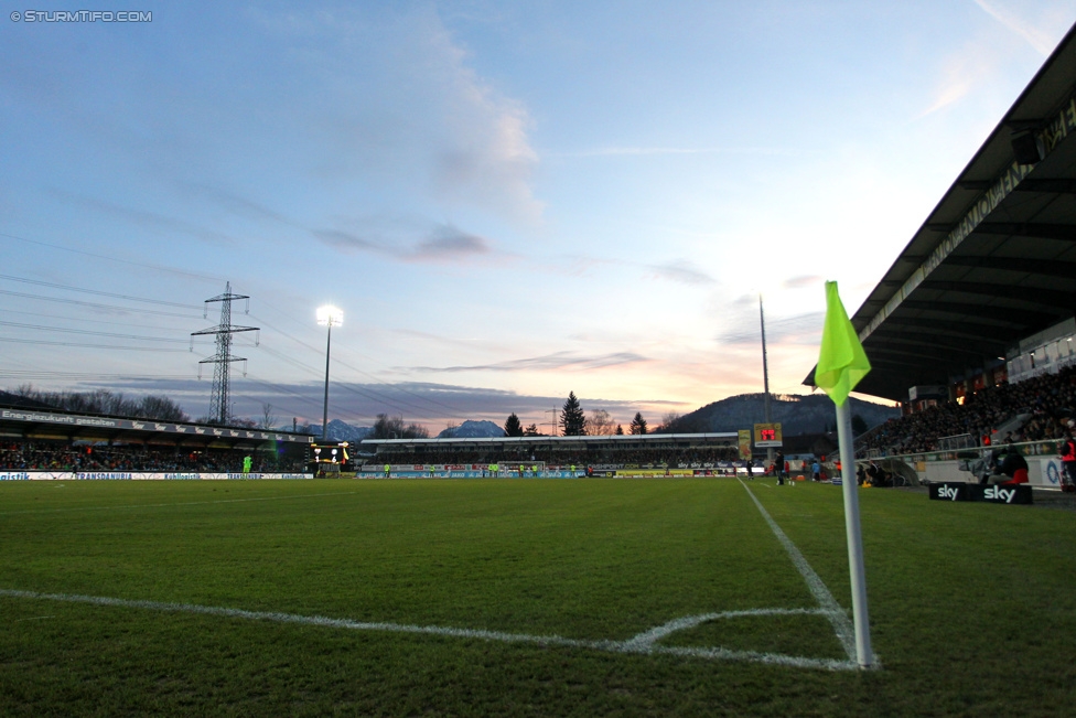 Altach - Sturm Graz
Oesterreichische Fussball Bundesliga, 19. Runde, SCR Altach - SK Sturm Graz, Stadion Schnabelholz Altach, 13.12.2014. 

Foto zeigt eine Innenansicht im Stadion Schnabelholz
