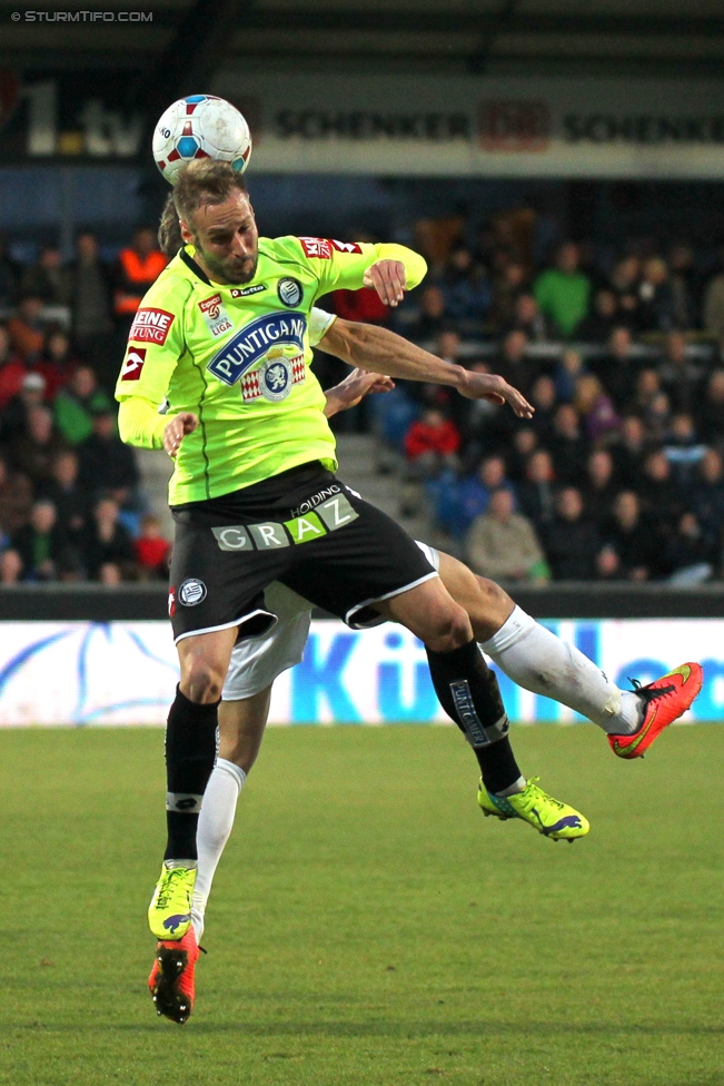 Altach - Sturm Graz
Oesterreichische Fussball Bundesliga, 19. Runde, SCR Altach - SK Sturm Graz, Stadion Schnabelholz Altach, 13.12.2014. 

Foto zeigt Martin Ehrenreich (Sturm)
