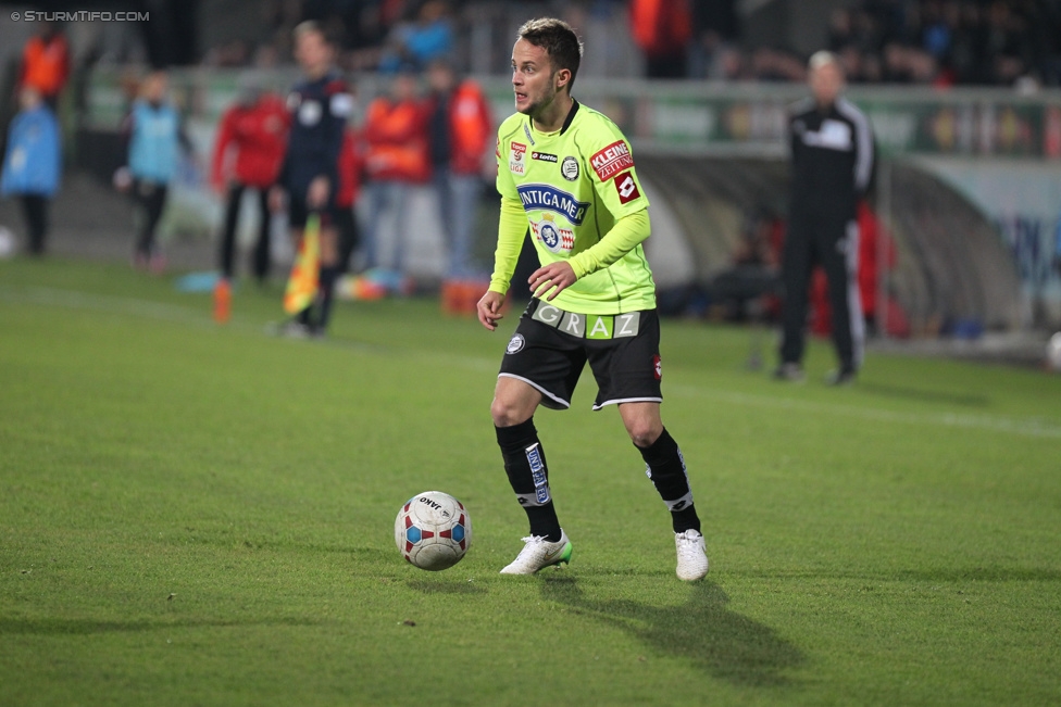 Altach - Sturm Graz
Oesterreichische Fussball Bundesliga, 19. Runde, SCR Altach - SK Sturm Graz, Stadion Schnabelholz Altach, 13.12.2014. 

Foto zeigt Christian Klem (Sturm)
