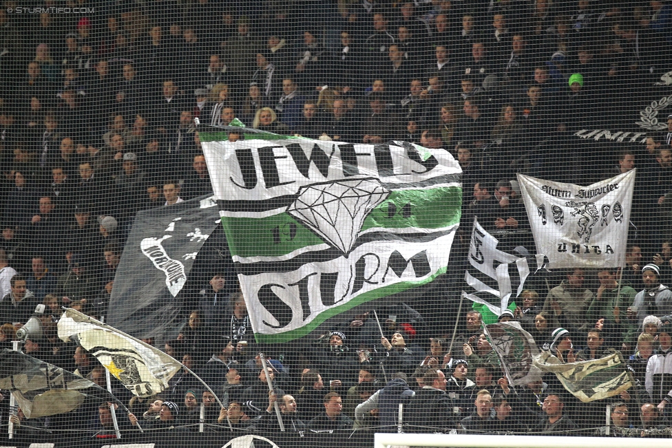 Sturm Graz - Wr. Neustadt
Oesterreichische Fussball Bundesliga, 21. Runde, SK Sturm Graz - SC Wiener Neustadt, Stadion Liebenau Graz, 21.02.2015. 

Foto zeigt Fans von Sturm
