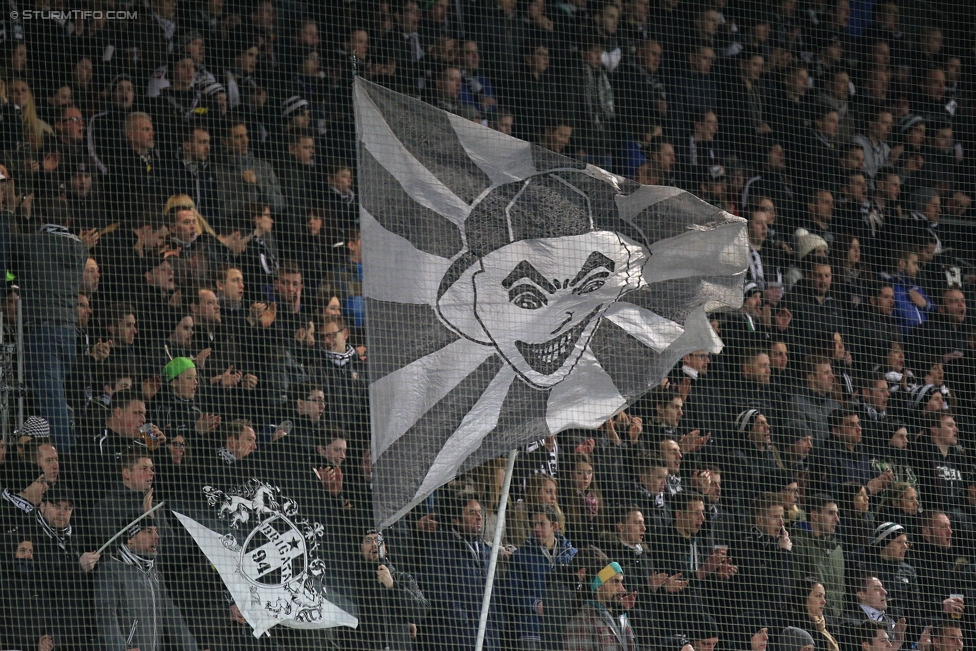 Sturm Graz - Wr. Neustadt
Oesterreichische Fussball Bundesliga, 21. Runde, SK Sturm Graz - SC Wiener Neustadt, Stadion Liebenau Graz, 21.02.2015. 

Foto zeigt Fans von Sturm
