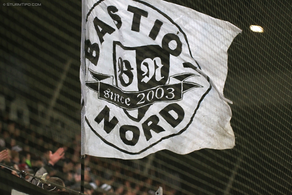 Sturm Graz - Wr. Neustadt
Oesterreichische Fussball Bundesliga, 21. Runde, SK Sturm Graz - SC Wiener Neustadt, Stadion Liebenau Graz, 21.02.2015. 

Foto zeigt Fans von Sturm
