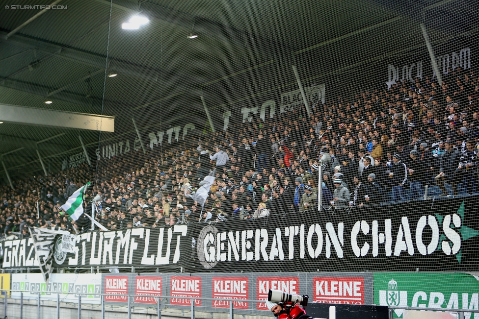 Sturm Graz - Wr. Neustadt
Oesterreichische Fussball Bundesliga, 21. Runde, SK Sturm Graz - SC Wiener Neustadt, Stadion Liebenau Graz, 21.02.2015. 

Foto zeigt Fans von Sturm
