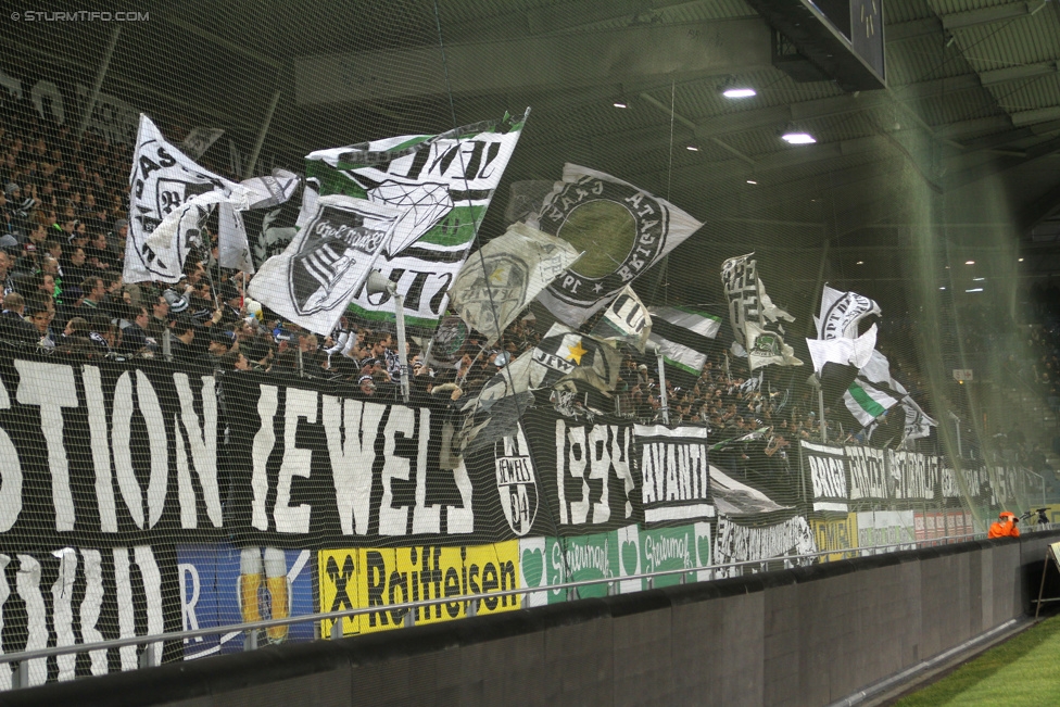 Sturm Graz - Wr. Neustadt
Oesterreichische Fussball Bundesliga, 21. Runde, SK Sturm Graz - SC Wiener Neustadt, Stadion Liebenau Graz, 21.02.2015. 

Foto zeigt Fans von Sturm
