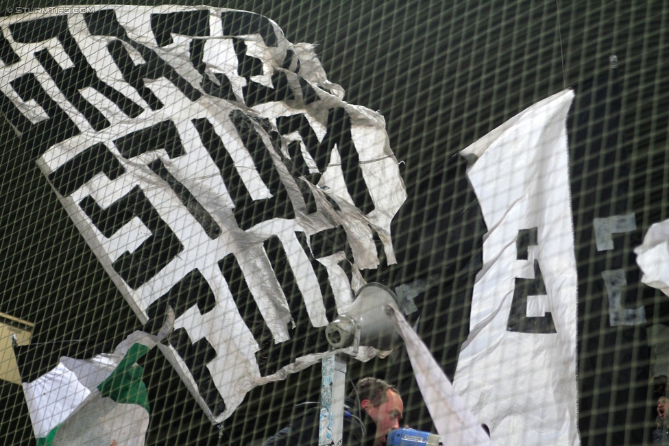 Sturm Graz - Wr. Neustadt
Oesterreichische Fussball Bundesliga, 21. Runde, SK Sturm Graz - SC Wiener Neustadt, Stadion Liebenau Graz, 21.02.2015. 

Foto zeigt Fans von Sturm
