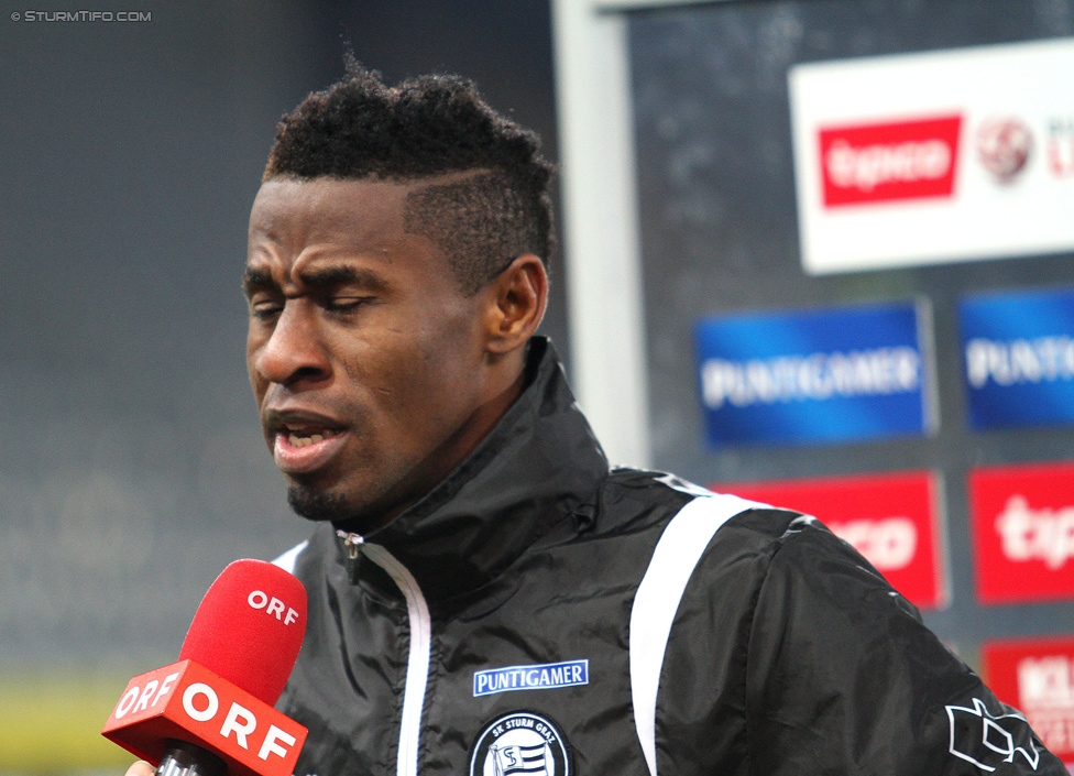 Sturm Graz - Wr. Neustadt
Oesterreichische Fussball Bundesliga, 21. Runde, SK Sturm Graz - SC Wiener Neustadt, Stadion Liebenau Graz, 21.02.2015. 

Foto zeigt Osagie Bright Edomwonyi (Sturm)
