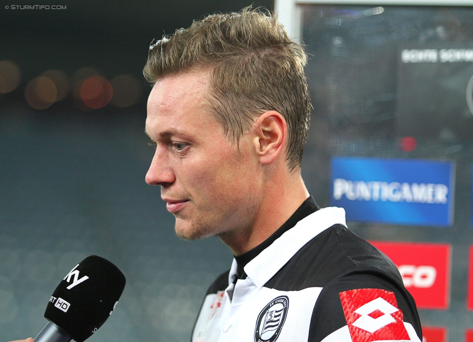 Sturm Graz - Wr. Neustadt
Oesterreichische Fussball Bundesliga, 21. Runde, SK Sturm Graz - SC Wiener Neustadt, Stadion Liebenau Graz, 21.02.2015. 

Foto zeigt Roman Kienast (Sturm)
