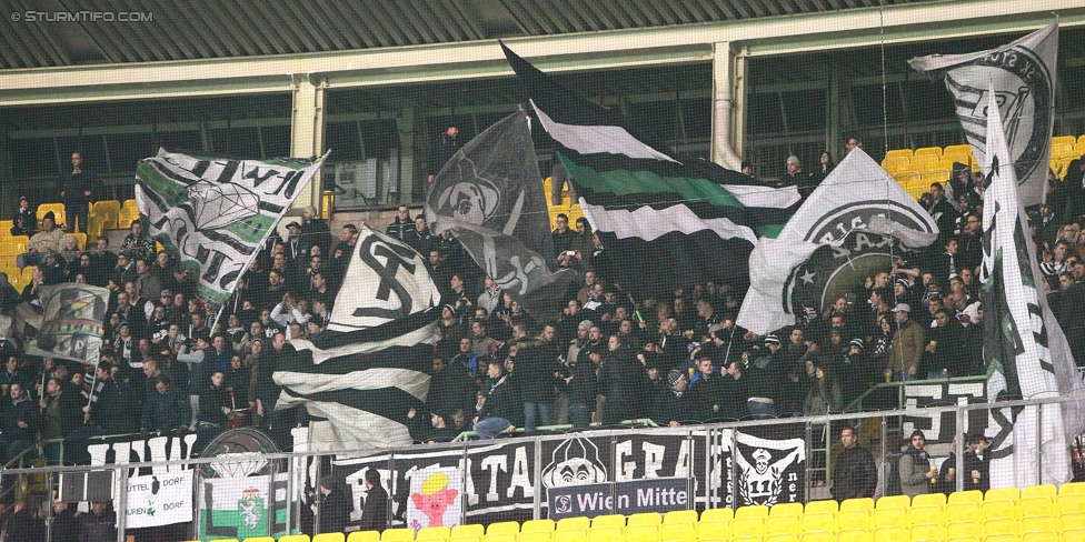 Rapid Wien - Sturm Graz
Oesterreichische Fussball Bundesliga, 22. Runde, SK Rapid Wien - SK Sturm Graz, Ernst Happel Stadion Wien, 28.02.2015. 

Foto zeigt Fans von Sturm
