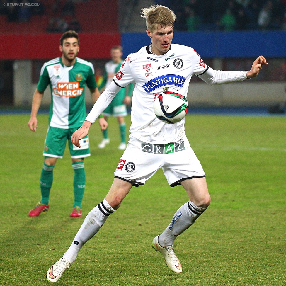 Rapid Wien - Sturm Graz
Oesterreichische Fussball Bundesliga, 22. Runde, SK Rapid Wien - SK Sturm Graz, Ernst Happel Stadion Wien, 28.02.2015. 

Foto zeigt Simon Piesinger (Sturm)
