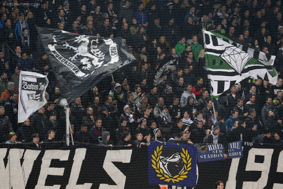 Sturm Graz - Austria Wien
Oesterreichische Fussball Bundesliga, 23. Runde, SK Sturm Graz - FK Austria Wien, Stadion Liebenau Graz, 03.03.2015. 

Foto zeigt Fans von Sturm
