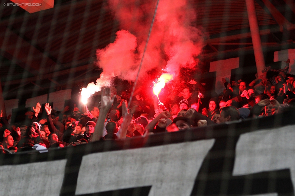 Sturm Graz - Austria Wien
Oesterreichische Fussball Bundesliga, 23. Runde, SK Sturm Graz - FK Austria Wien, Stadion Liebenau Graz, 03.03.2015. 

Foto zeigt Fans von Sturm
