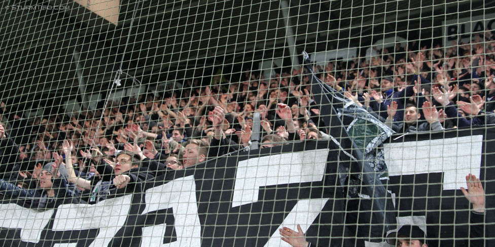 Sturm Graz - Austria Wien
Oesterreichische Fussball Bundesliga, 23. Runde, SK Sturm Graz - FK Austria Wien, Stadion Liebenau Graz, 03.03.2015. 

Foto zeigt Fans von Sturm
