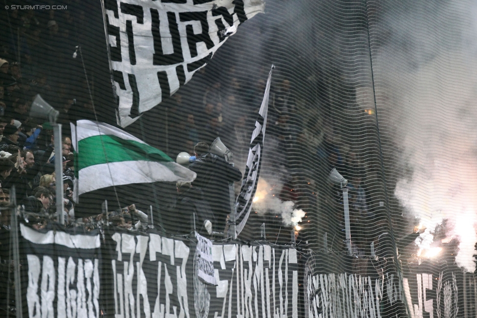 Sturm Graz - Austria Wien
Oesterreichische Fussball Bundesliga, 23. Runde, SK Sturm Graz - FK Austria Wien, Stadion Liebenau Graz, 03.03.2015. 

Foto zeigt Fans von Sturm
