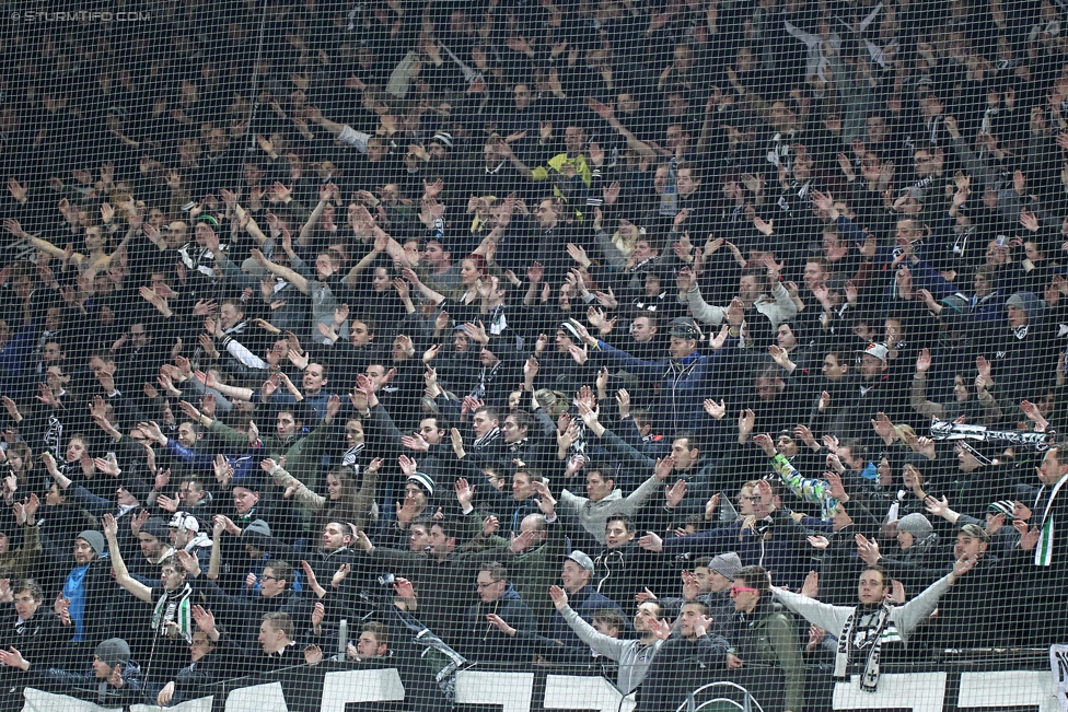 Sturm Graz - Austria Wien
Oesterreichische Fussball Bundesliga, 23. Runde, SK Sturm Graz - FK Austria Wien, Stadion Liebenau Graz, 03.03.2015. 

Foto zeigt Fans von Sturm
