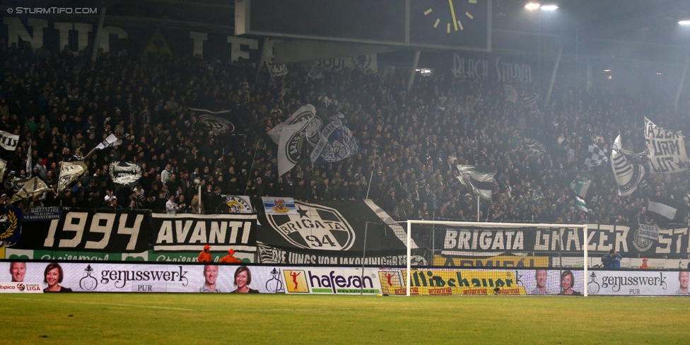 Sturm Graz - Austria Wien
Oesterreichische Fussball Bundesliga, 23. Runde, SK Sturm Graz - FK Austria Wien, Stadion Liebenau Graz, 03.03.2015. 

Foto zeigt Fans von Sturm
