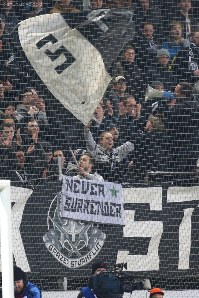 Sturm Graz - Austria Wien
Oesterreichische Fussball Bundesliga, 23. Runde, SK Sturm Graz - FK Austria Wien, Stadion Liebenau Graz, 03.03.2015. 

Foto zeigt Fans von Sturm
