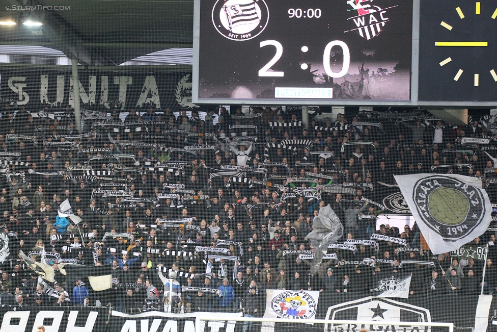 Sturm Graz - Wolfsberg
Oesterreichische Fussball Bundesliga, 24. Runde, SK Sturm Graz - Wolfsberg AC, Stadion Liebenau Graz, 07.03.2015. 

Foto zeigt Fans von Sturm
