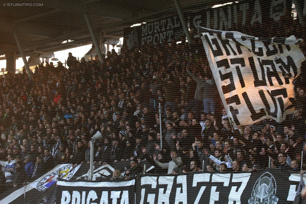 Sturm Graz - Wolfsberg
Oesterreichische Fussball Bundesliga, 24. Runde, SK Sturm Graz - Wolfsberg AC, Stadion Liebenau Graz, 07.03.2015. 

Foto zeigt Fans von Sturm
