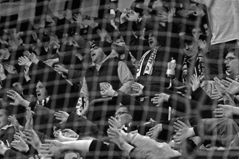 Sturm Graz - Wolfsberg
Oesterreichische Fussball Bundesliga, 24. Runde, SK Sturm Graz - Wolfsberg AC, Stadion Liebenau Graz, 07.03.2015. 

Foto zeigt Fans von Sturm
