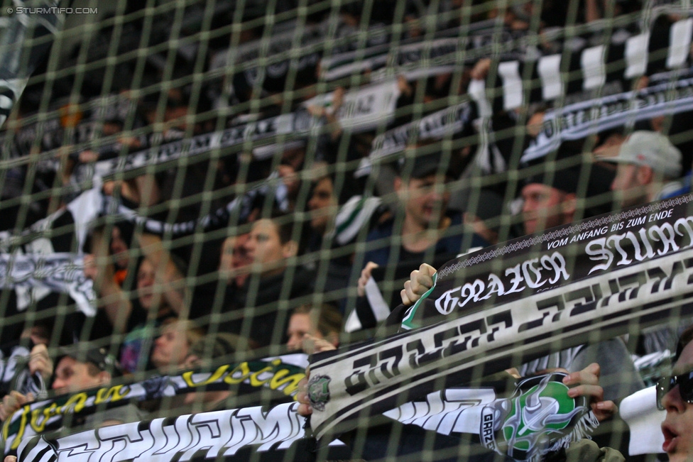 Sturm Graz - Wolfsberg
Oesterreichische Fussball Bundesliga, 24. Runde, SK Sturm Graz - Wolfsberg AC, Stadion Liebenau Graz, 07.03.2015. 

Foto zeigt Fans von Sturm
