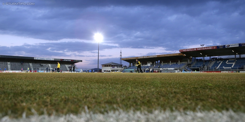 Groedig - Sturm Graz
Oesterreichische Fussball Bundesliga, 20. Runde, SV Groedig - SK Sturm Graz, Untersbergarena Groedig, 11.03.2015. 

Foto zeigt eine Innenansicht in der Untersbergarena
