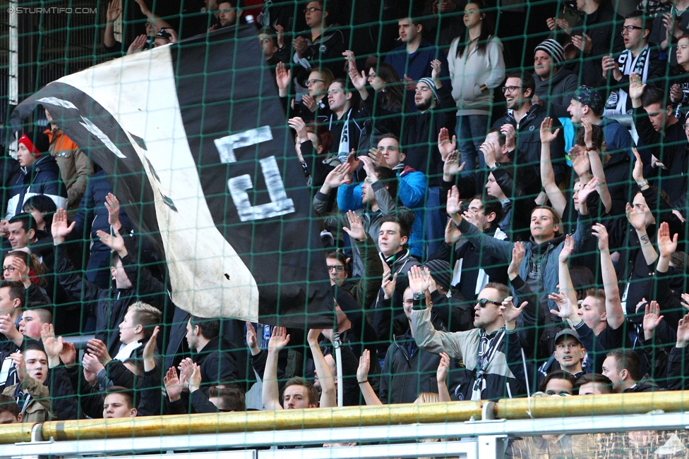 RB Salzburg - Sturm Graz
Oesterreichische Fussball Bundesliga, 25. Runde, FC RB Salzburg - SK Sturm Graz, Stadion Wals-Siezenheim, 15.03.2015. 

Foto zeigt Fans von Sturm
