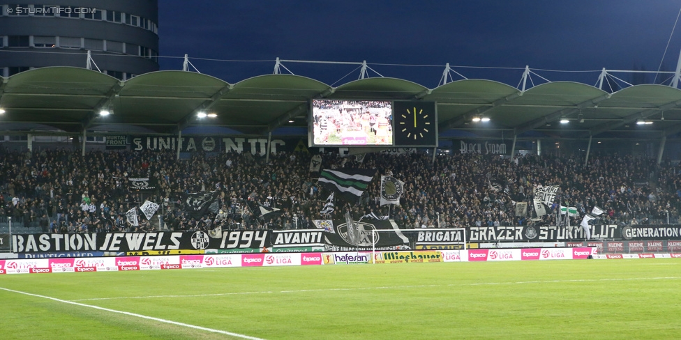 Sturm Graz - Admira
Oesterreichische Fussball Bundesliga, 26. Runde, SK Sturm Graz - FC Admira Wacker Moedling, Stadion Liebenau Graz, 21.03.2015. 

Foto zeigt Fans von Sturm
