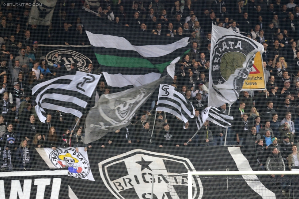 Sturm Graz - Admira
Oesterreichische Fussball Bundesliga, 26. Runde, SK Sturm Graz - FC Admira Wacker Moedling, Stadion Liebenau Graz, 21.03.2015. 

Foto zeigt Fans von Sturm
