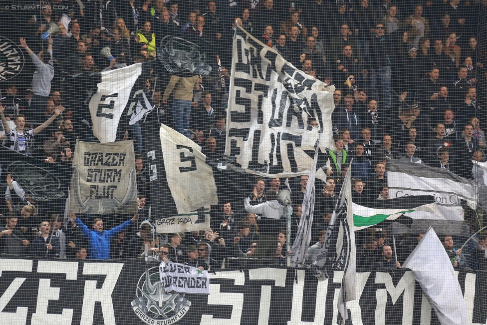 Sturm Graz - Admira
Oesterreichische Fussball Bundesliga, 26. Runde, SK Sturm Graz - FC Admira Wacker Moedling, Stadion Liebenau Graz, 21.03.2015. 

Foto zeigt Fans von Sturm
