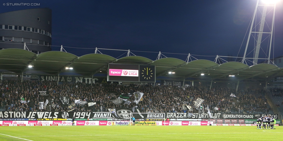 Sturm Graz - Admira
Oesterreichische Fussball Bundesliga, 26. Runde, SK Sturm Graz - FC Admira Wacker Moedling, Stadion Liebenau Graz, 21.03.2015. 

Foto zeigt Fans von Sturm
