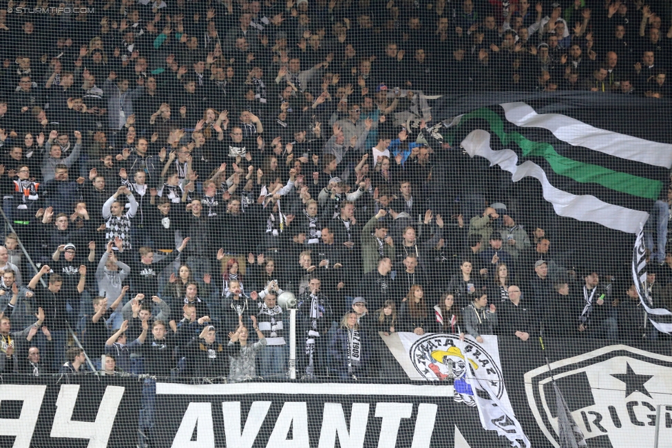 Sturm Graz - Admira
Oesterreichische Fussball Bundesliga, 26. Runde, SK Sturm Graz - FC Admira Wacker Moedling, Stadion Liebenau Graz, 21.03.2015. 

Foto zeigt Fans von Sturm
