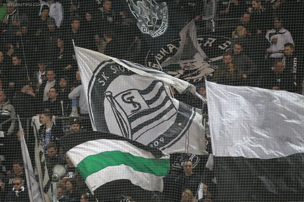 Sturm Graz - Admira
Oesterreichische Fussball Bundesliga, 26. Runde, SK Sturm Graz - FC Admira Wacker Moedling, Stadion Liebenau Graz, 21.03.2015. 

Foto zeigt Fans von Sturm
