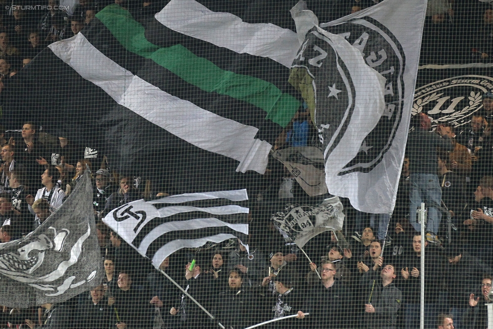 Sturm Graz - Admira
Oesterreichische Fussball Bundesliga, 26. Runde, SK Sturm Graz - FC Admira Wacker Moedling, Stadion Liebenau Graz, 21.03.2015. 

Foto zeigt Fans von Sturm
