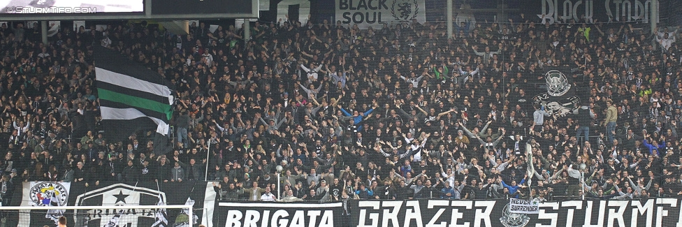 Sturm Graz - Admira
Oesterreichische Fussball Bundesliga, 26. Runde, SK Sturm Graz - FC Admira Wacker Moedling, Stadion Liebenau Graz, 21.03.2015. 

Foto zeigt Fans von Sturm
