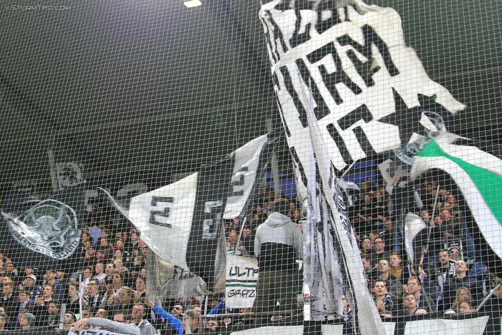 Sturm Graz - Admira
Oesterreichische Fussball Bundesliga, 26. Runde, SK Sturm Graz - FC Admira Wacker Moedling, Stadion Liebenau Graz, 21.03.2015. 

Foto zeigt Fans von Sturm
