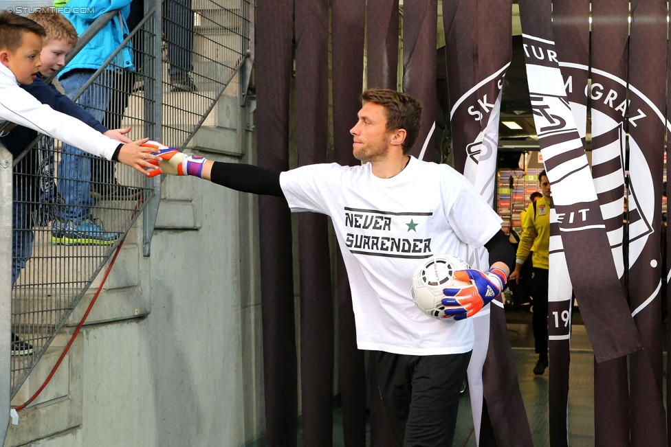 Sturm Graz - Admira
Oesterreichische Fussball Bundesliga, 26. Runde, SK Sturm Graz - FC Admira Wacker Moedling, Stadion Liebenau Graz, 21.03.2015. 

Foto zeigt Christian Gratzei (Sturm)
