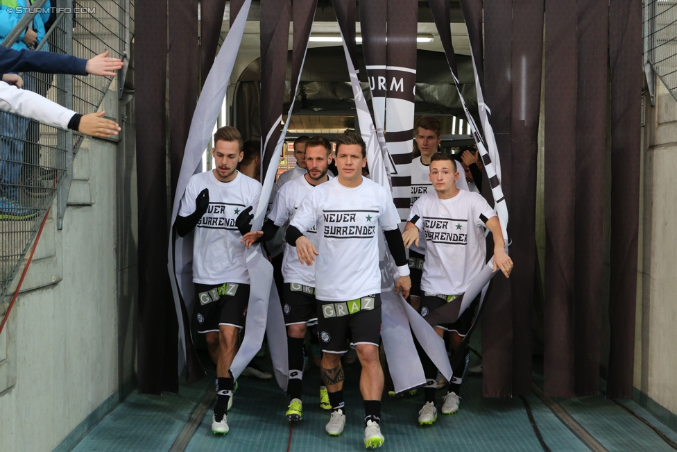 Sturm Graz - Admira
Oesterreichische Fussball Bundesliga, 26. Runde, SK Sturm Graz - FC Admira Wacker Moedling, Stadion Liebenau Graz, 21.03.2015. 

Foto zeigt die Mannschaft von Sturm
